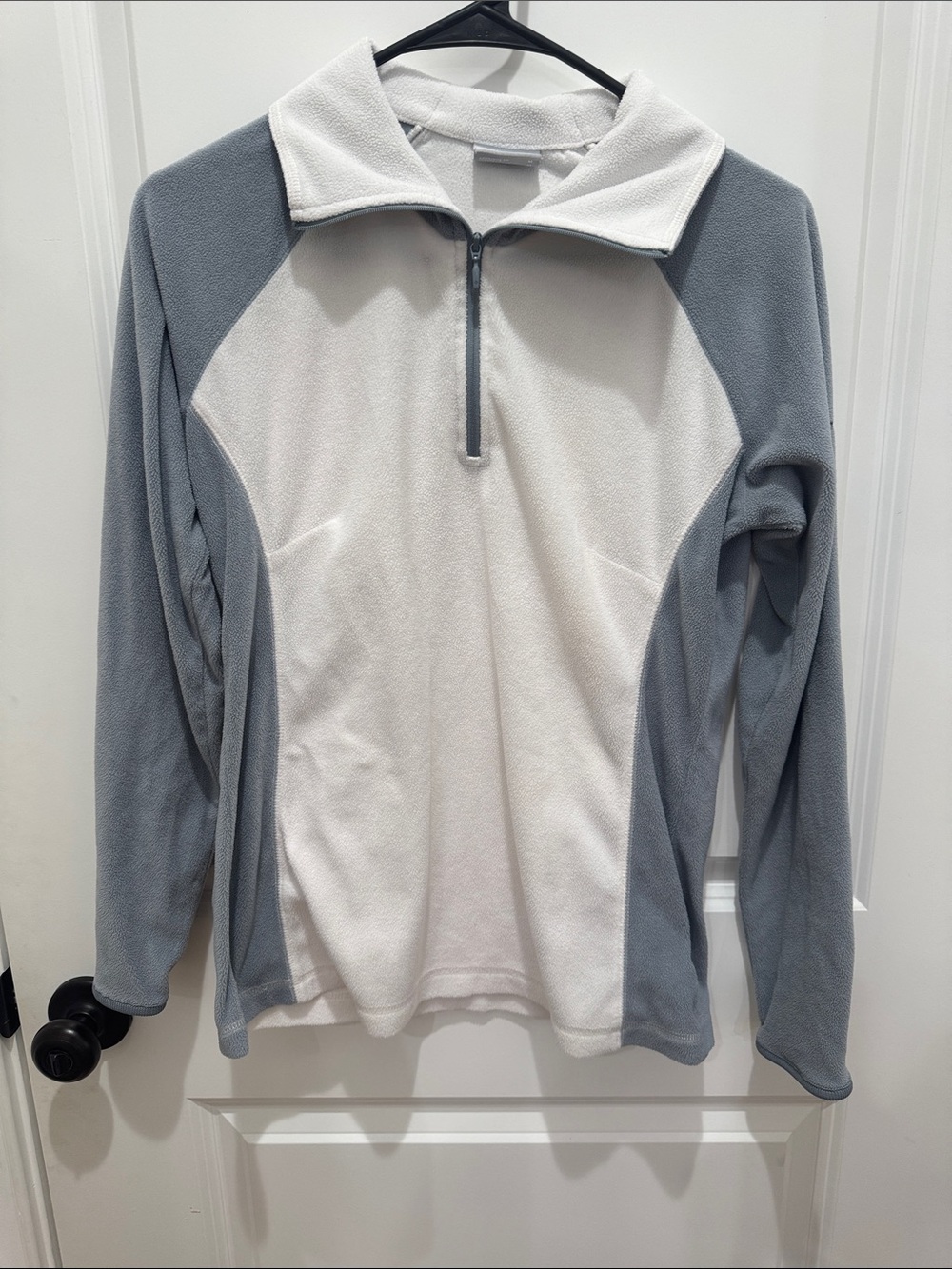 Columbia Women's White and Gray Half-Zip Fleece Pullover